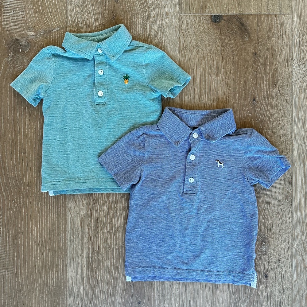 Two Janie & Jack polos - size 12-18 months